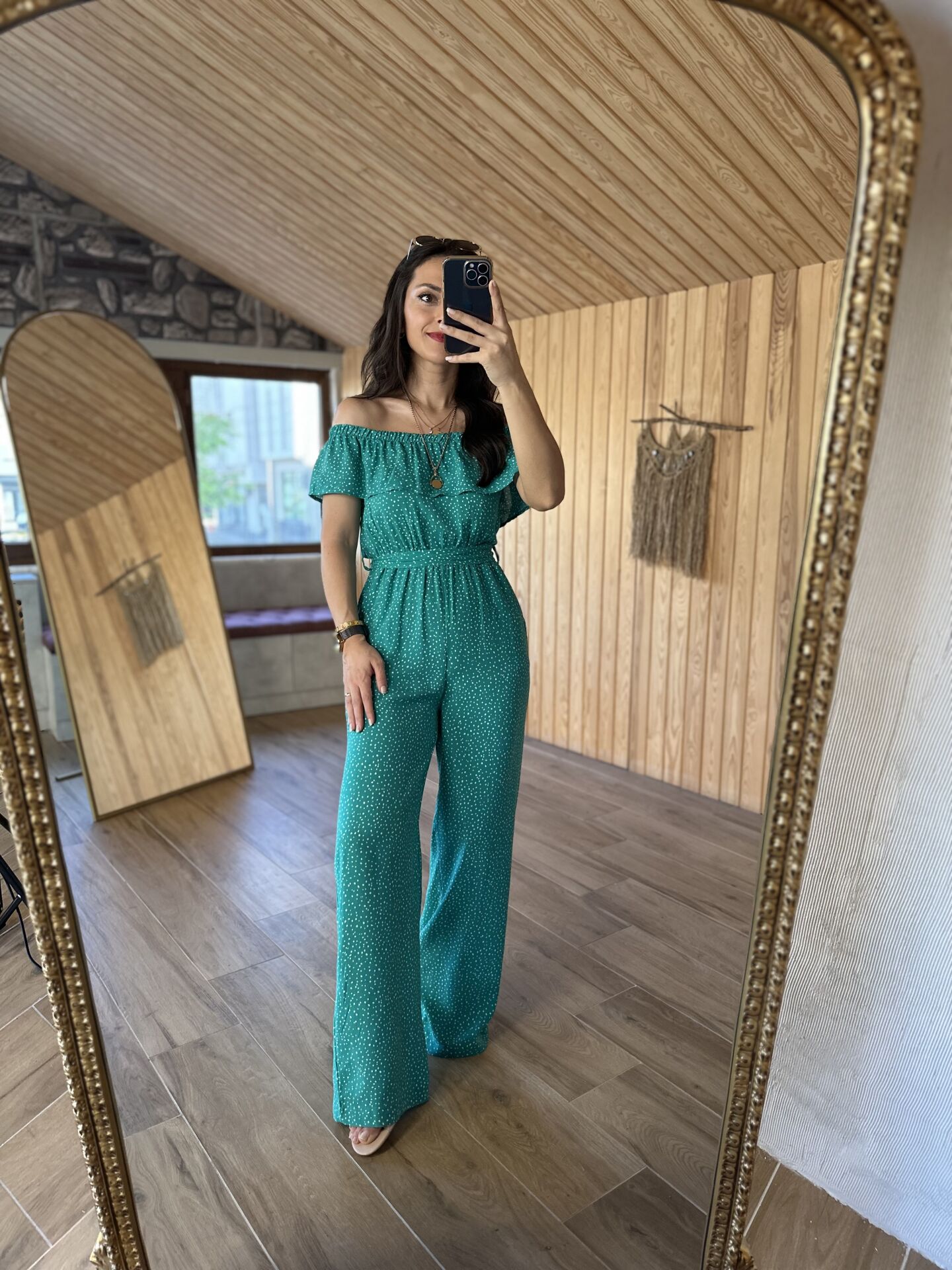 My 3168 Green polka dot Madonna jumpsuit