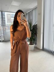 Np 7000 Kahve Kraşlı Kuşaklı Tulum