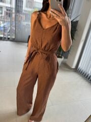 Np 7000 Kahve Kraşlı Kuşaklı Tulum