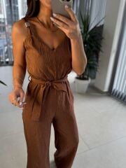 Np 7000 Kahve Kraşlı Kuşaklı Tulum