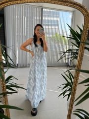 Zr İp Askılı Gri Elbise