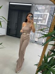 Gk Yün Efektli Nude Pantolon