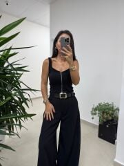 Np Siyah Kemerli Palazzo Pantolon