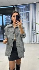 Ms Antrasit Kırçıllı Kaşe Ceket