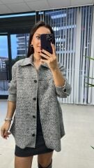 Ms Antrasit Kırçıllı Kaşe Ceket