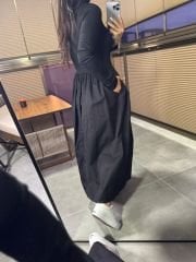 Dr 8216 Tasarım Dik Yaka Maxsiboy Siyah Elbise