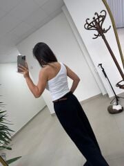 İv 7320 Pamuklu Tek Omuz Beyaz Bluz