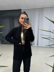 Hakim Yaka Cepli Siyah Hırka