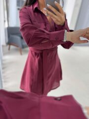 Fw 8184 Bordo Gömlek Elbise