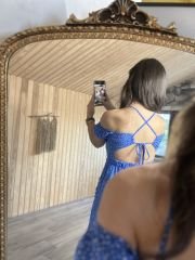 My 3167 Blue polka dot low-cut dress