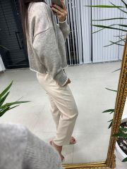 White Transitional Mink Cardigan