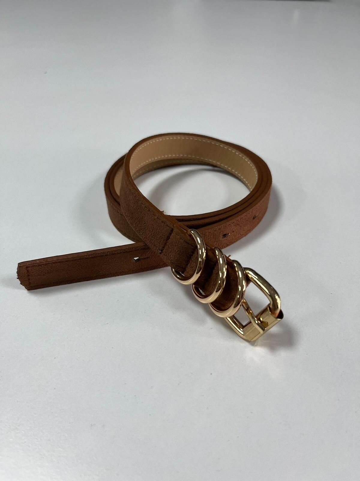 3040 Gold Halka Detaylı Taba Kemer