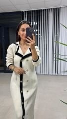 Tasarım Triko krem Elbise