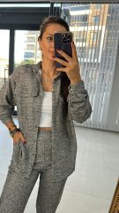 Petek Dokulu Gri  Takım