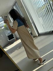 Dr 8268 Denim Cep Detaylı Bej Poplin Gömlek Elbise