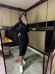 Ms Kaşkorse Siyah Kalem Elbise