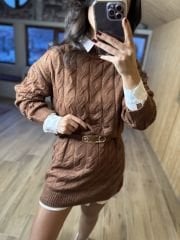 Orj marka acı kahve tunik elbise