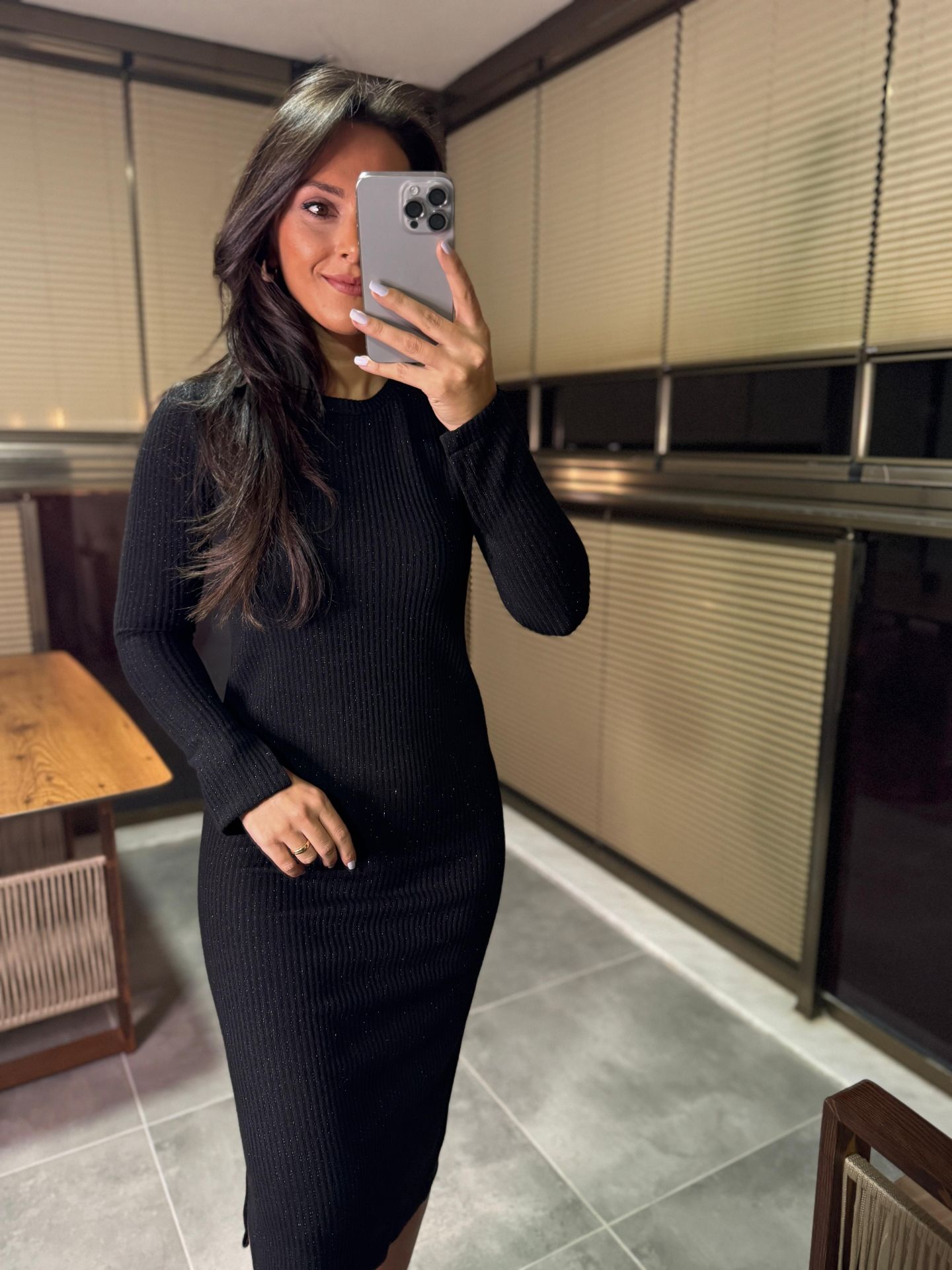 Frau Camisole Schwarzes Bleistiftkleid