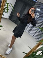 Original Brand Polka Dot Scallop Detailed Dress