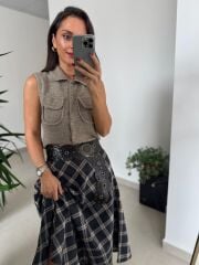 Nn 4563 Tasarım Süveter Triko Yelek