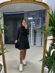 Original Brand Polka Dot Scallop Detailed Dress