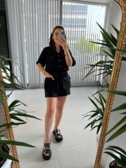 Ms Black Muslin Suit