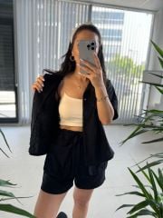 Ms Black Muslin Suit
