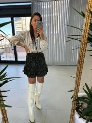 Sg Ajurlu v Yaka Krem Triko