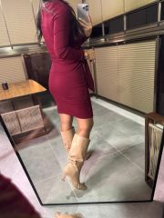 Mc 5900 Kruvaze Toka Detaylı Bordo Triko Elbise