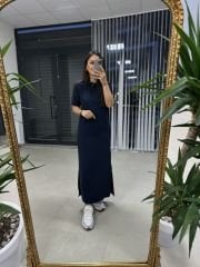 Sg Polo Neck Navy Dress