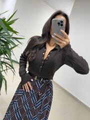 Mz 22694 A. Kahve Çıtçıtlı Triko