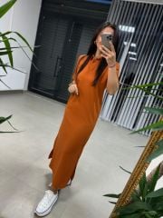 Sg Polo Yaka Turuncu Elbise