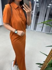 Sg Polo Yaka Turuncu Elbise