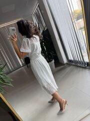 Mc 5737 Leopar Dantel Piliseli Elbise