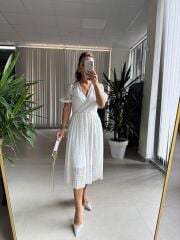 Mc 5737 Leopar Dantel Piliseli Elbise