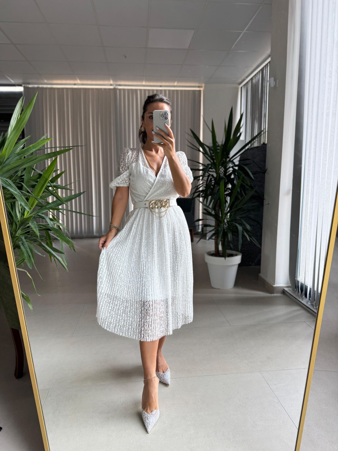 Mc 5737 Leopar Dantel Piliseli Elbise