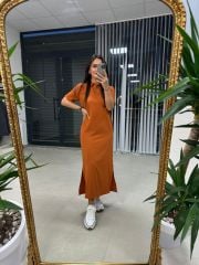 Sg Polo Yaka Turuncu Elbise