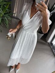 Mc 5737 Leopar Dantel Piliseli Elbise