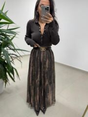 Mz 22782 Kahve Şifon Etek