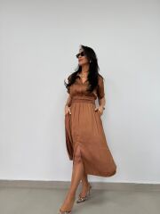Bb 29519 Bakır Bel Gipeli Saten Elbise