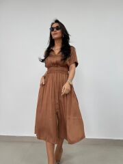 Bb 29519 Bakır Bel Gipeli Saten Elbise
