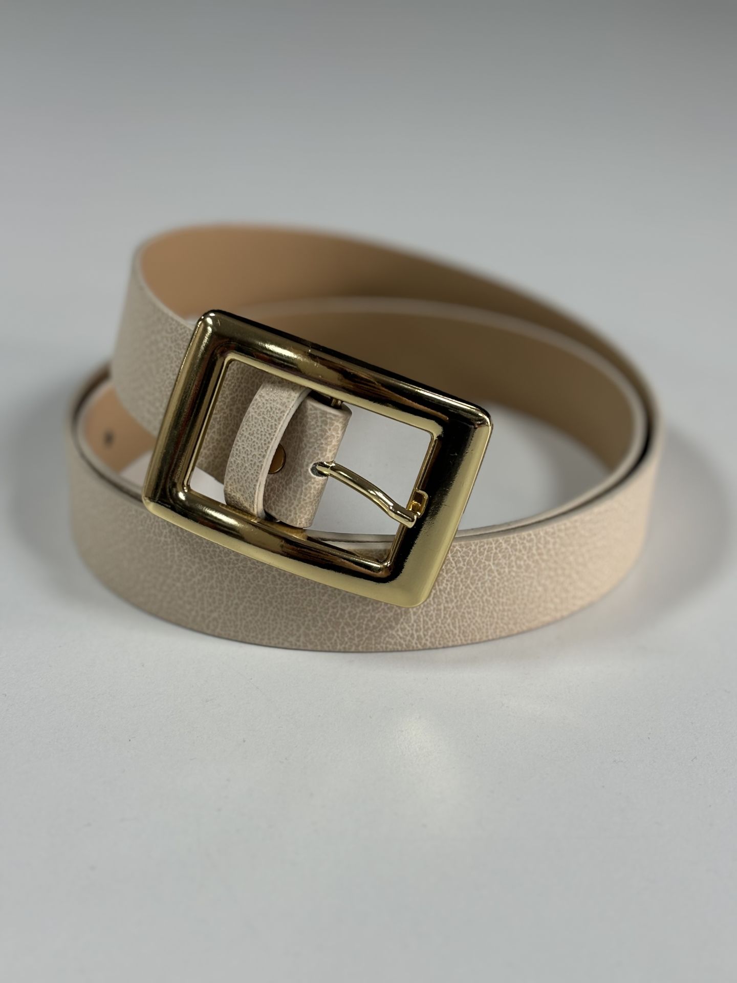 Stone Belt with Gold Square Buckle