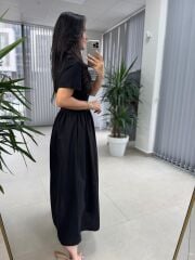 Dr 8280 Tasarım Siyah Gold Tokalı Elbise