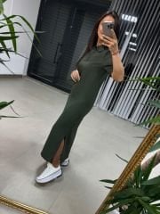 Sg Polo Neck Khaki Dress