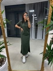 Sg Polo Neck Khaki Dress