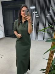Sg Polo Neck Khaki Dress