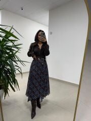 Mc 7091 Kraşlı Baklava Desen Kahve Etek