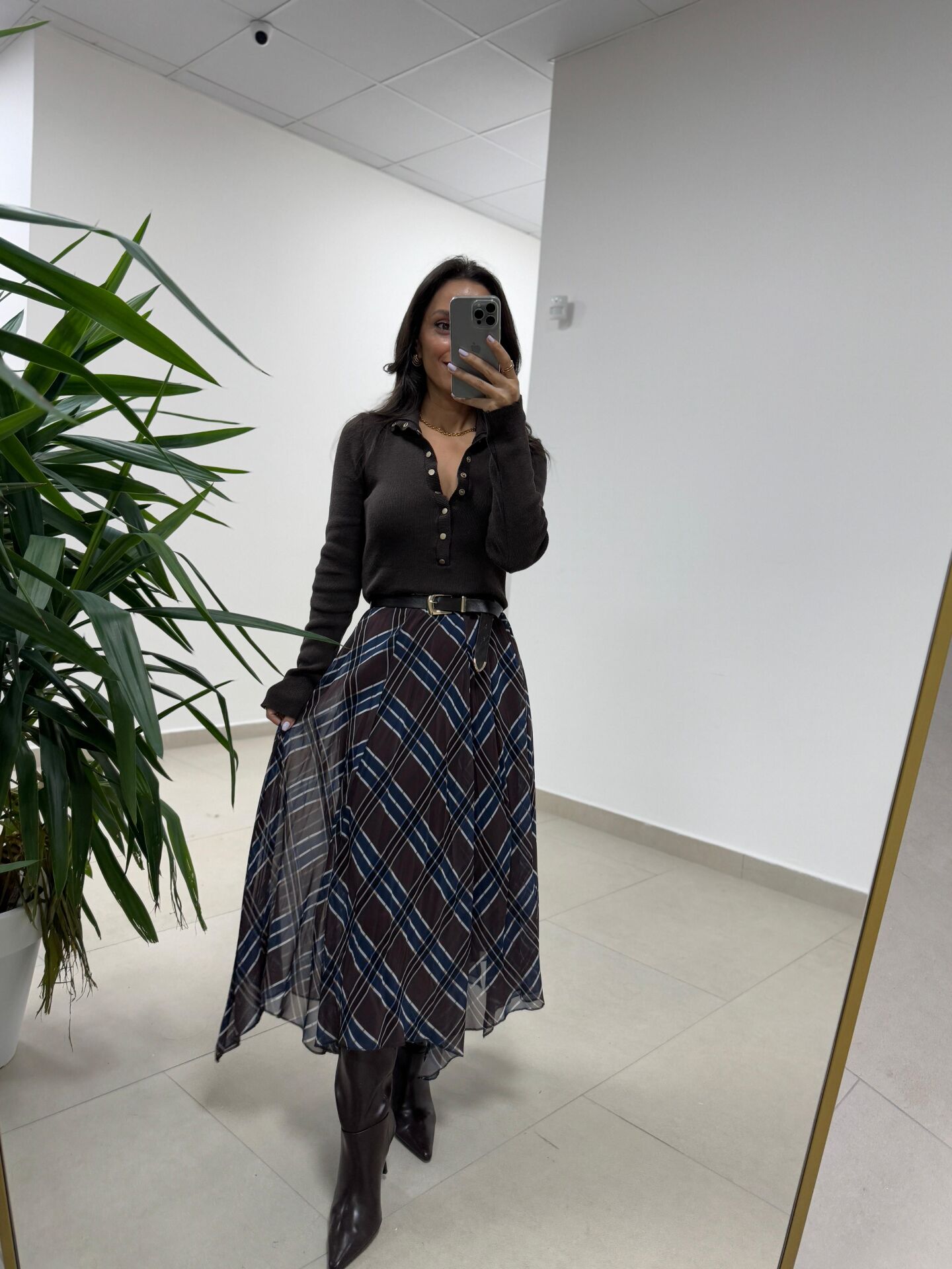 Mc 7091 Kraşlı Baklava Desen Kahve Etek