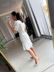 Mc 5757 Paris Merdiven Detaylı Dantel Elbise