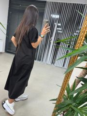 Dr 2575 Turuncu Şerit Geçişli Elbise